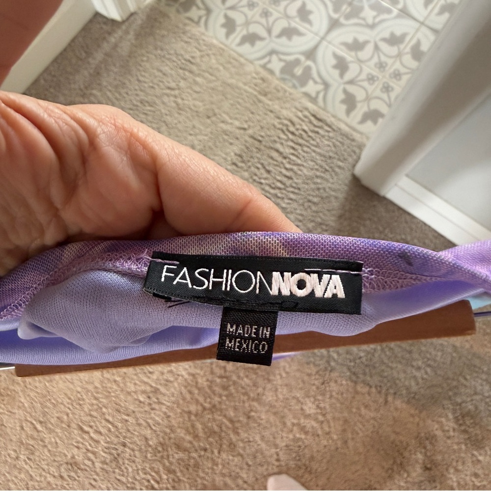 Fashion Nova Floral Strapless Dress With Slit - Picture 3 of 4
